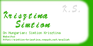 krisztina simtion business card